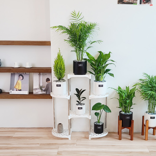 화분정리선반, 화이트, 6단