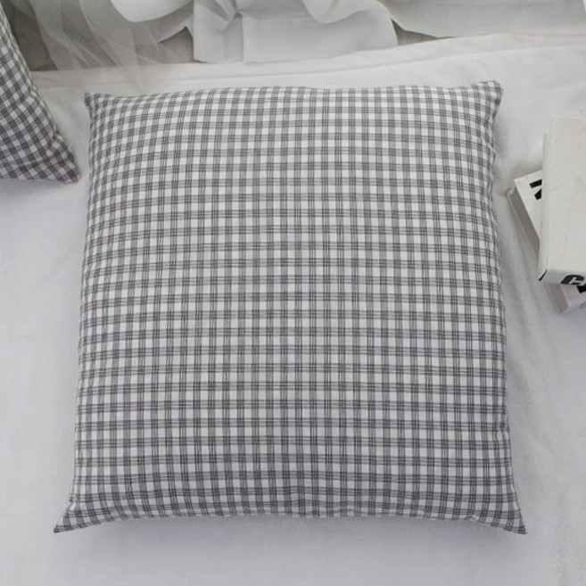 보몽드 국내제조 면30수 선염 사계절 방석커버, 쁘띠체크 스톰그레이