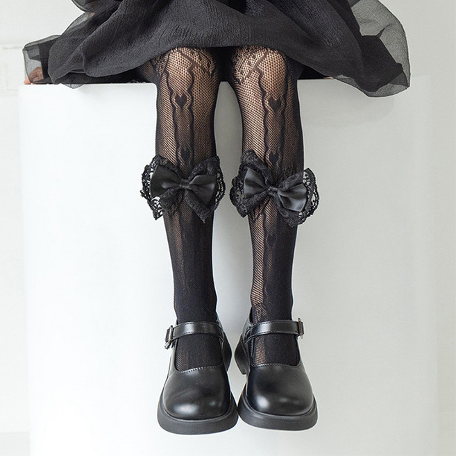 아이뿜 여아용 큐피트 리본 망사 팬티 스타킹 J06