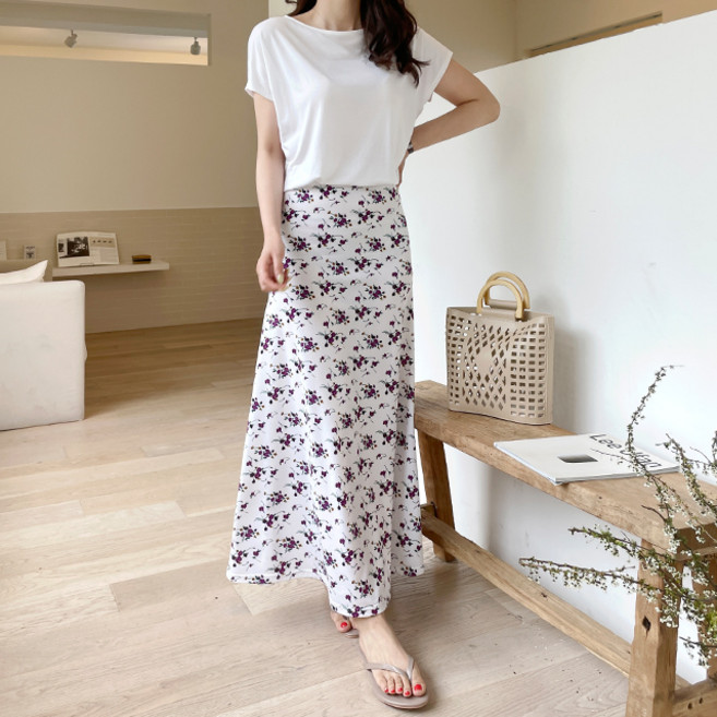 saystyle 女款深層花朵魚尾長裙, 紫色