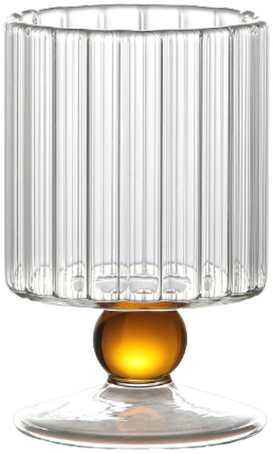 세븐키친 아트볼 내열유리 고블렛잔 200ml, 오렌지, 1개