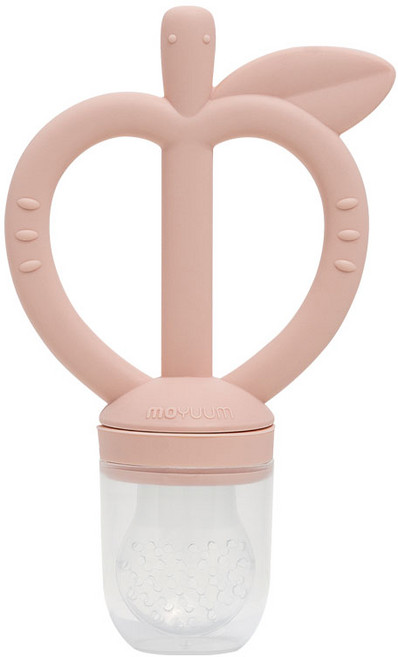 모윰 유아용 애플피치 치발기 과즙망, 피치핑크, 1개