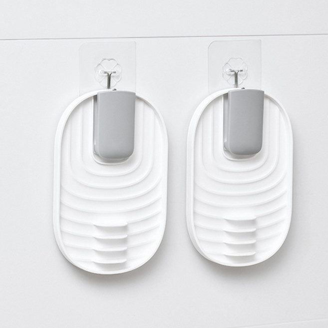 아워웍스 접이식 주방 냄비뚜껑 국자 거치대, 화이트, 2개