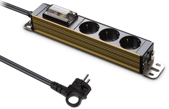 현대일렉트릭 서버탭 알루미늄 고용량 누전차단 멀티탭 3구, 1.5m, 마인드 골드, 1개