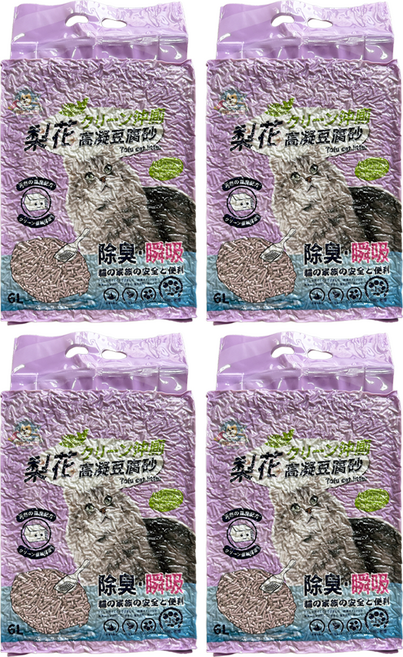 毛皇上 豆腐貓砂, 小蒼蘭, 6L, 4包