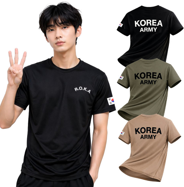 ROKA 男女通用 KOREA ARMY Millobro 涼感短袖T恤 3件組