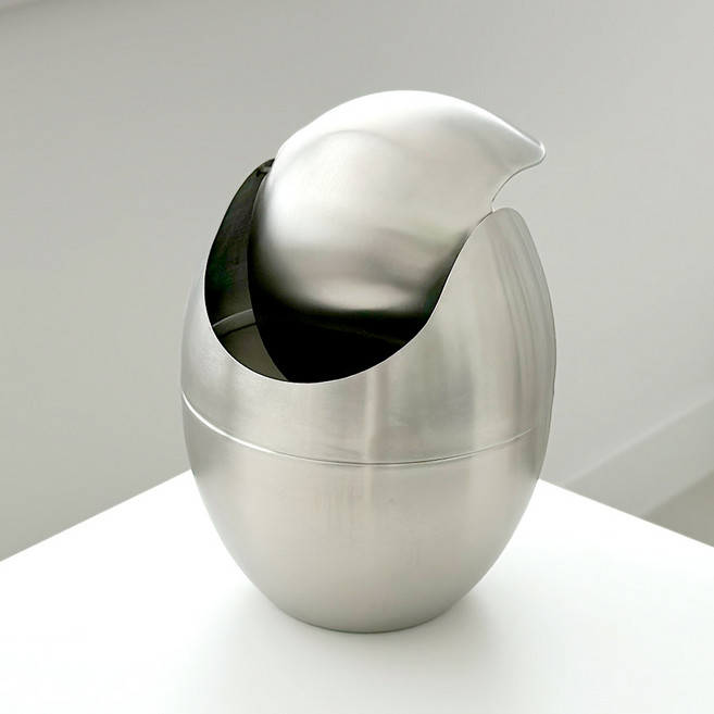 모나코올리브 스테인레스 인테리어 휴지통, 실버