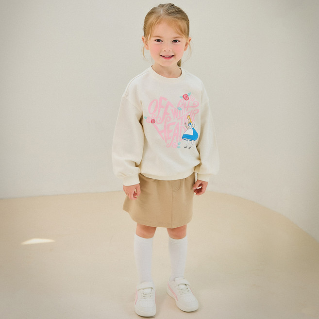 헤이미니 아동용 디즈니 앨리스 하트로고카고 스커트 상하의 세트