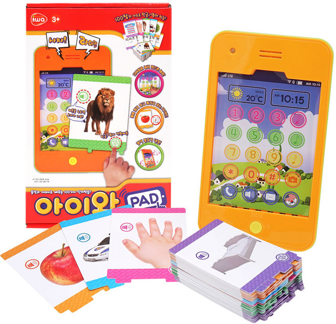 비앤씨 아이와패드 학습카드, 혼합색상, 1개