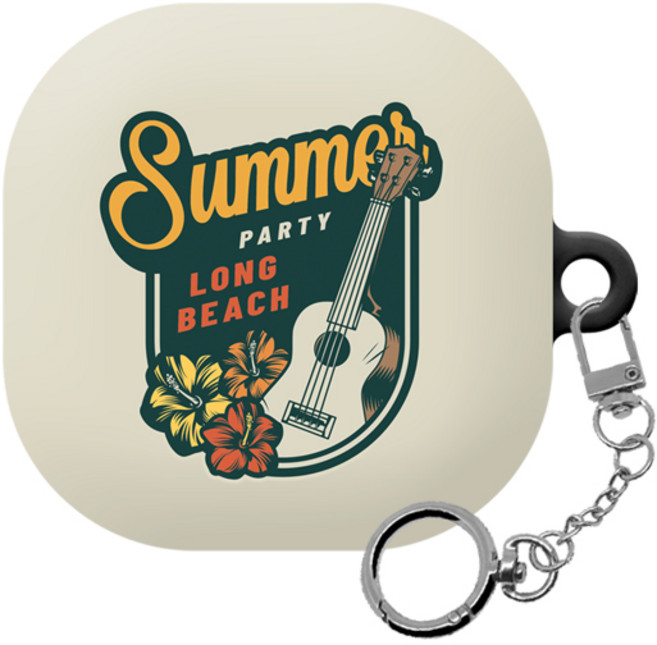 몬드몬드 썸머 패치 갤럭시 버즈 프로 / 버즈 라이브 하드 케이스 + 키링, 020, 1개