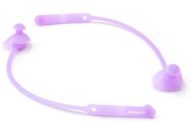 Phoenix 防遺失矽膠圓形帶線耳塞 PNE-300 紫羅蘭色, 1個, 紫色