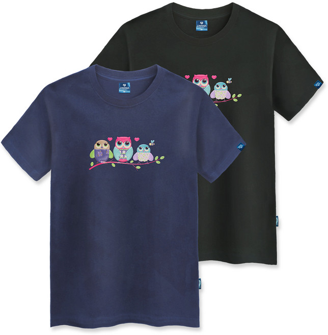 진마니아 클로니아 부엉이 패밀리 반팔티셔츠 CS4T06 2p