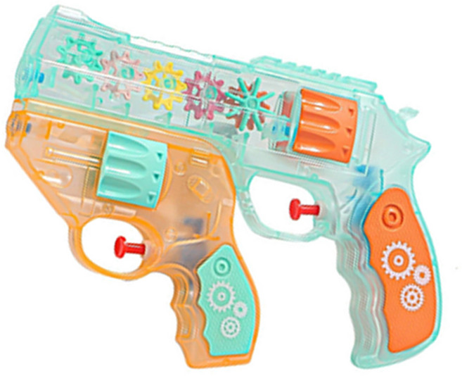 星辰玩具 2in1 雙雙槍 可愛情侶雙胞胎水槍組, 1套, 透明左輪手槍 薄荷綠
