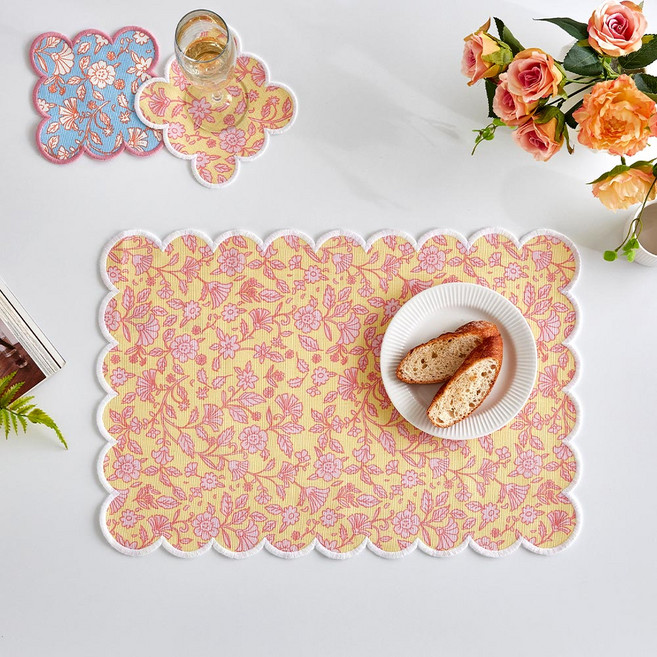 모던하우스 에스닉 테이블 매트, 1개, 33 x 50 cm, 옐로우
