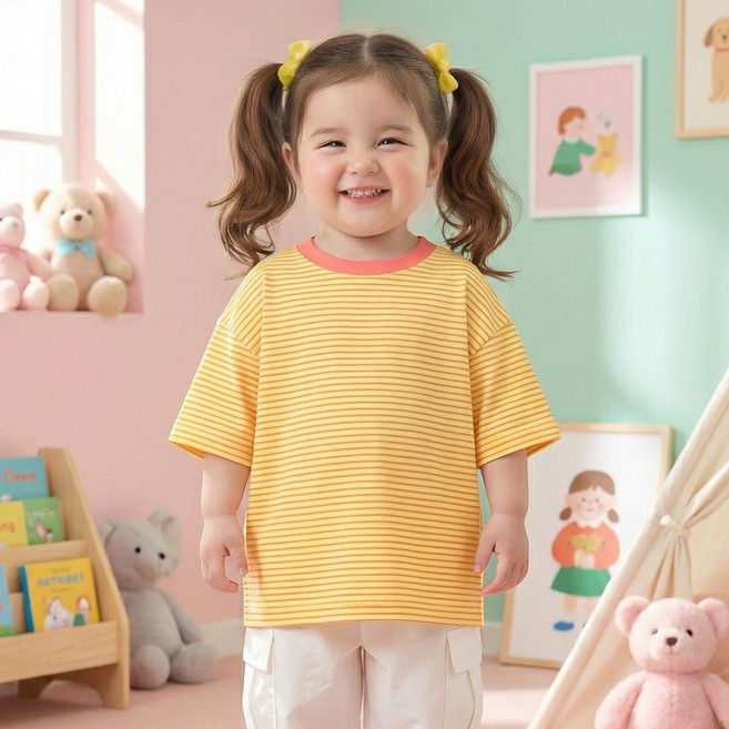 반팔 캔디라인 줄무늬티