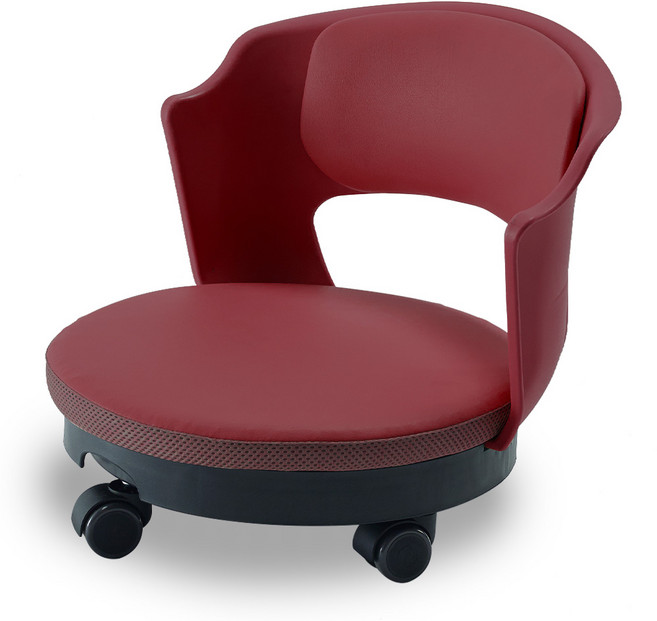 체어포커스 에그 좌식 바퀴의자 고급쿠션 요추등받이 EGB-650, 1개, 와인