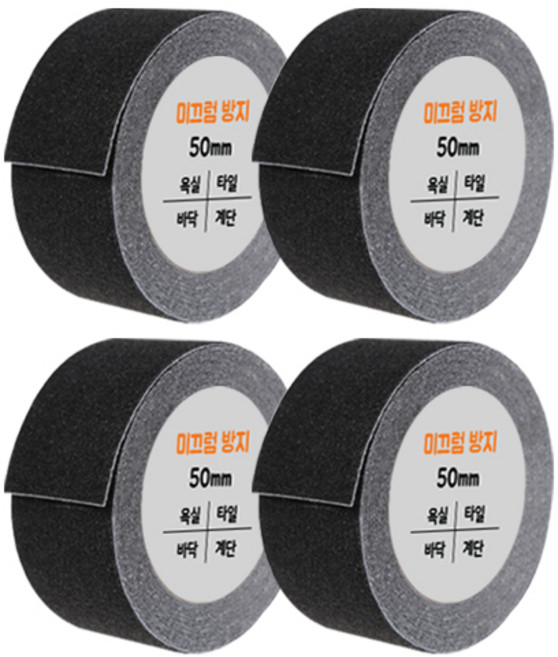 다다 미끄럼방지 테이프 블랙 50mm x 5m, 4개