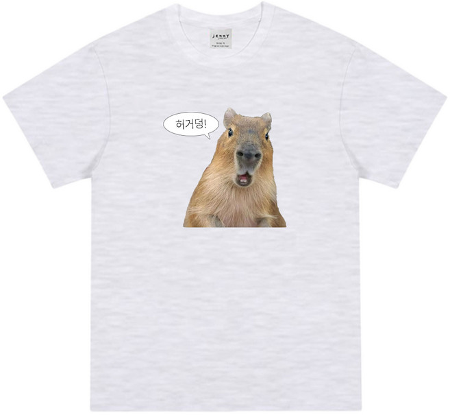 제니키즈 아동용 오버핏 허거덩 카피바라 반팔 티셔츠 JN2080T