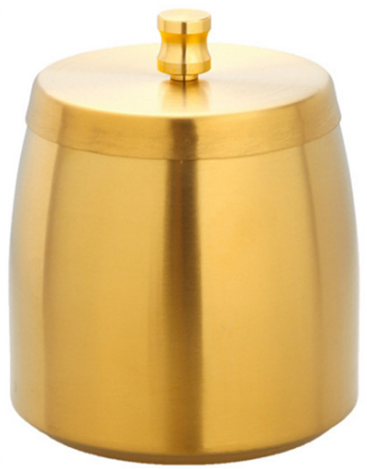 올나인 심플한 스테인레스 재떨이 원뿔형 커버 포함 L, 골드, 1개