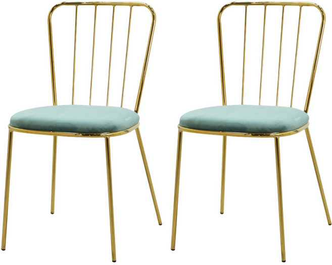 지엠퍼니처 라인 골드벨벳 인테리어 의자 2p, 민트, 2개