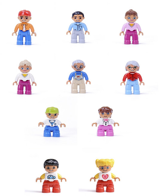 요고요 유아용 듀플로 호환 피규어 커뮤니티 A 10종 세트, 혼합색상, 1세트