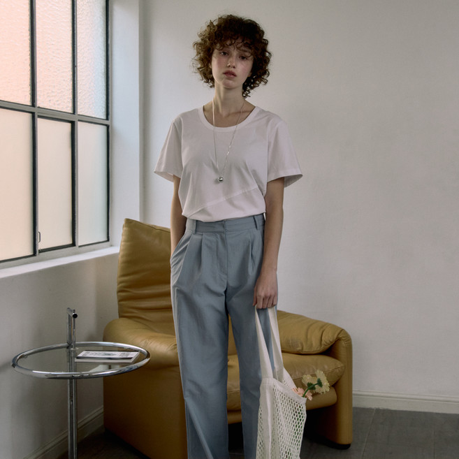 쥬시쥬디 여성용 유넥 오버핏 티셔츠 JZTS321A