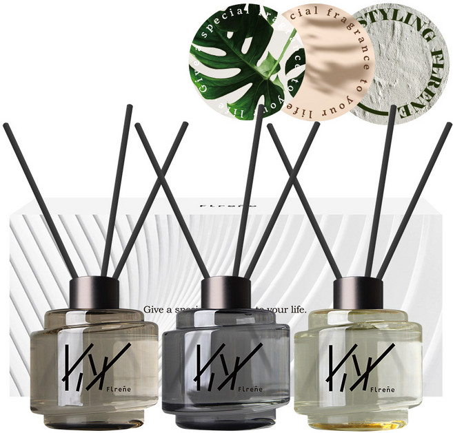 플렌느 트위스트 디퓨저 200ml + 디자인 코스터 세트, 블랙체리, 3개