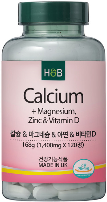 홀랜드앤바렛 칼슘 & 마그네슘 & 아연 & 비타민D 168g, 120정, 1개