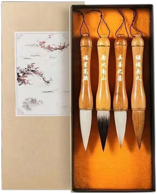 코히모 서예 동양화 브러쉬 큰 붓 4종 세트 대 4W074, 1세트, 22cm