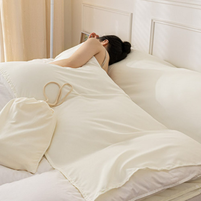 다마다마 휴대용 사계절 호텔식 여행용 올인원 커버, 아이보리