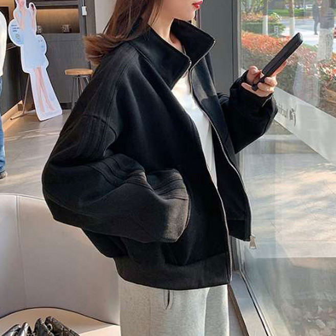 더시럽 여성용 캐주얼 라인 반목 집업