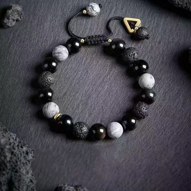 붓다베스트 소원성취 흑요석 데일리 염주 팔찌