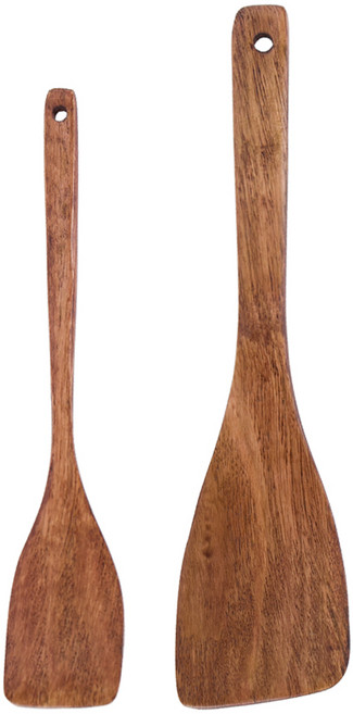 Bloom at home 漆面斜角木鏟+迷你木鏟, 棕色, 1組