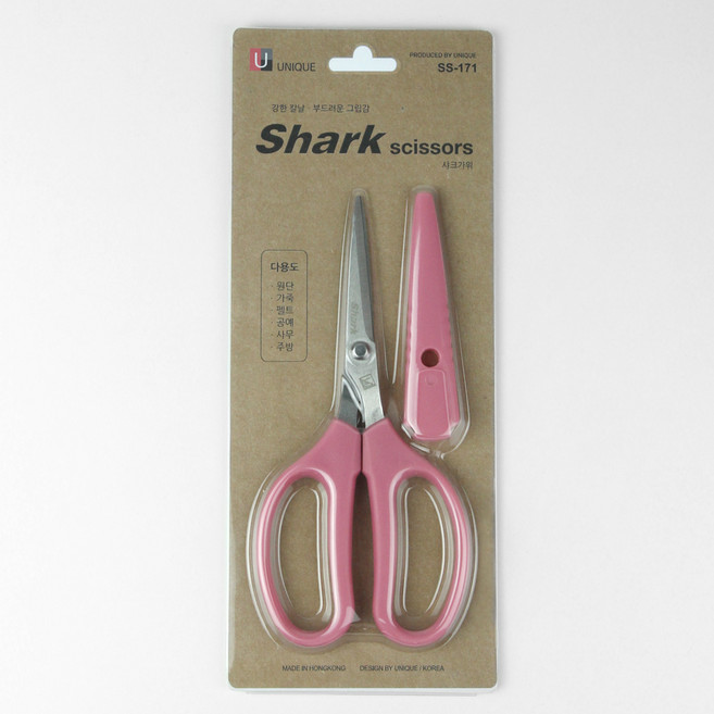 유니크 샤크가위 170mm, 로즈핑크, 1개