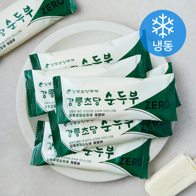 강릉초당순두부 제로바 아이스크림 (냉동), 80ml, 1개입, 8개