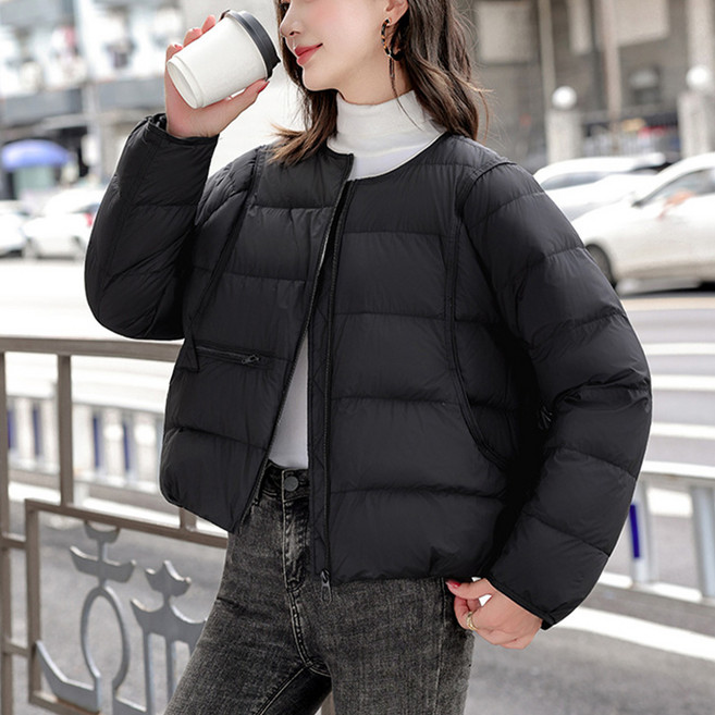 Banyastory 女款無領輕量短版羽絨夾克 PP77