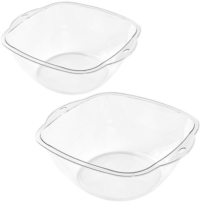 모나코올리브 클리어 스퀘어 대야 소 + 대 세트, 1세트, 투명