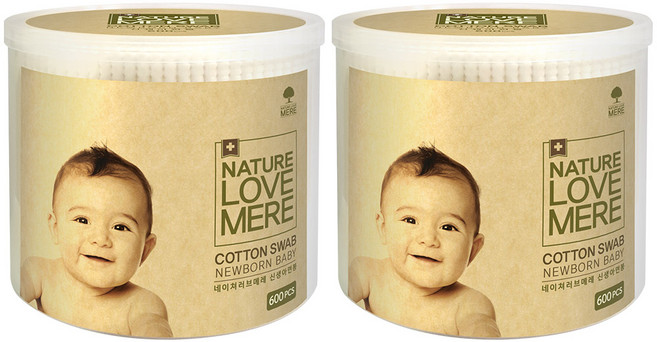 네이쳐러브메레 신생아 면봉, 600개입, 2개