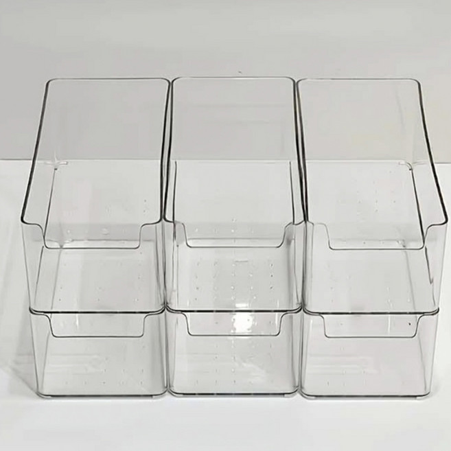 존글로벌 냉장고 수납함 다용도 트레이 정리함, 투명, 6개