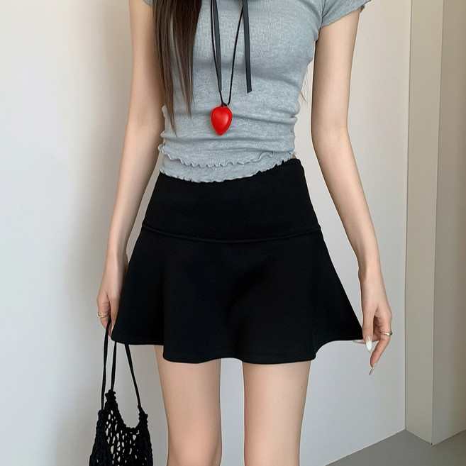 unheve 女款日常鬆緊帶迷你裙