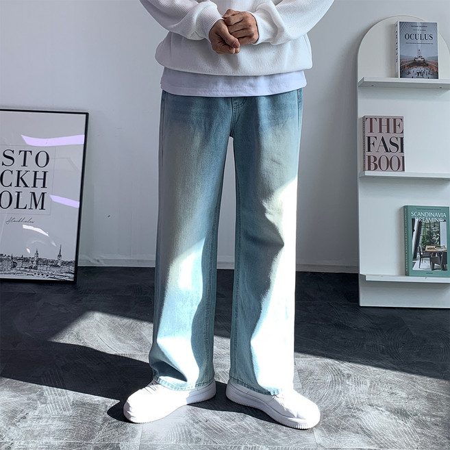 콘피아르 남성용 브러쉬 샌드워싱 와이드 밴딩 데님 팬츠 TC6150