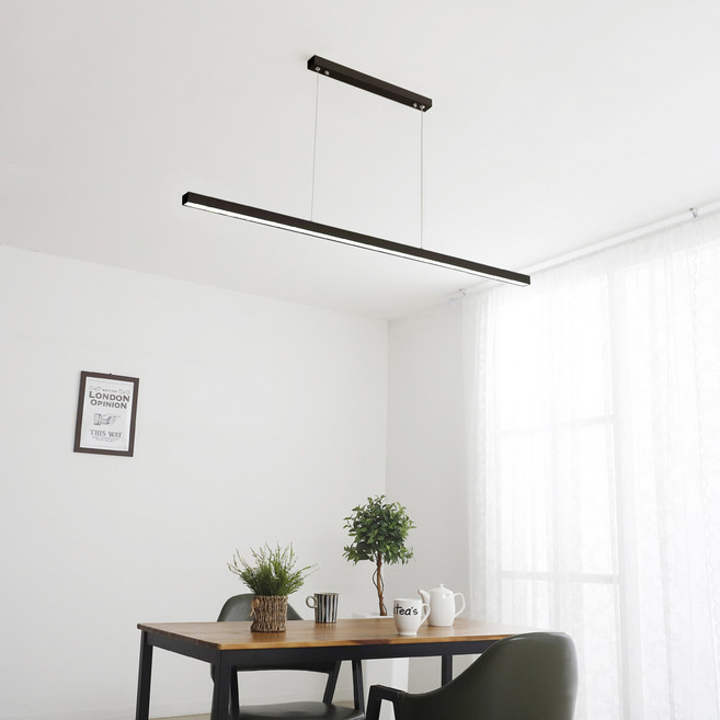 라인펜던트 60W 150cm 6 500K, 블랙