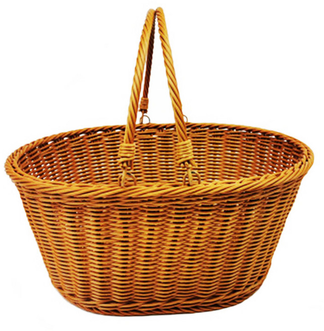 BUBU 원형 피크닉 바구니, 라탄, 1개