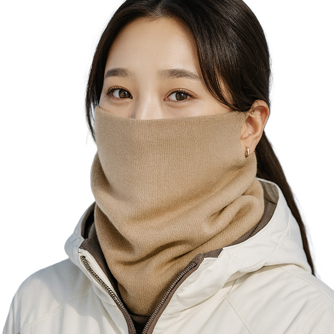 제르소나 슬림 멀티프 무지 귀걸이형 넥워머, 베이지, 1개