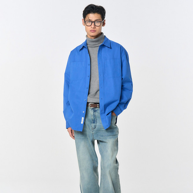 GENERAL IDEA 男女通用款水洗工裝襯衫 SBD4U03010