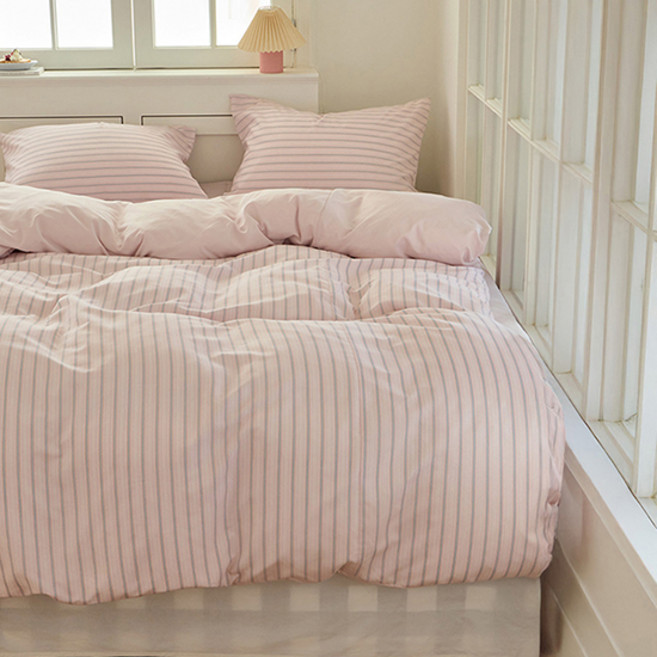 쉬즈홈 국내산 사계절 호텔식 이불커버, 베리슈 핑크
