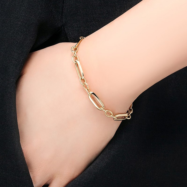 골드팡 여성용 오벌브릿지 팔찌 18k