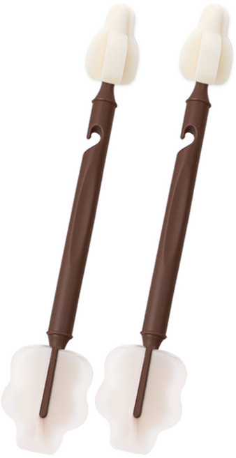 하이비 몽글이 듀얼 와이드 텀블러 주방 세척솔, 초코브라운, 2개