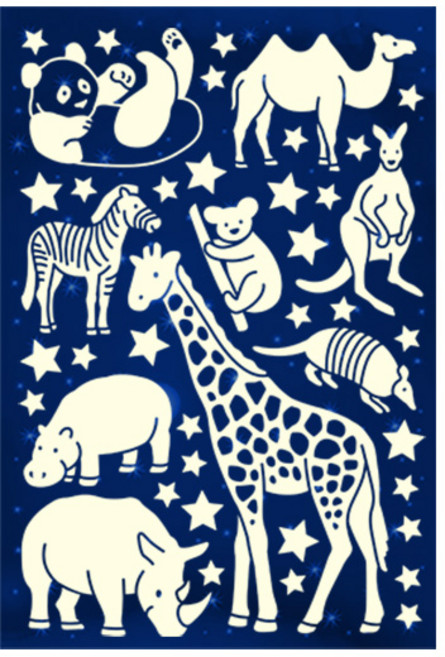 환타스틱스 야광별 스티커 귀여운 동물 NS-59, 5세트, 혼합색상