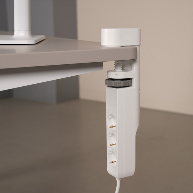 차야스타일 프리 드릴 멀티탭 클램프 타입 USB포트 3m, 1개, 화이트